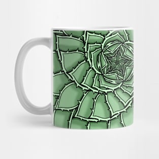 Aloe Polyphylla in Green Mug